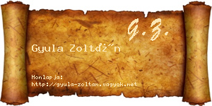 Gyula Zoltán névjegykártya
